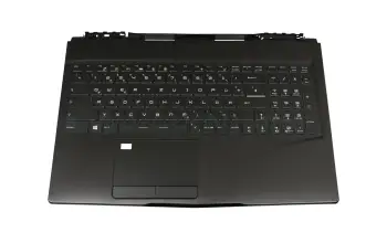 Keyboard incl. topcase DE (german) black/black with backlight original suitable for MSI WE63 8SI/8SJ (MS-16P6)