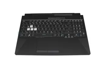 Keyboard incl. topcase DE (german) black/transparent/black with backlight original suitable for Asus TUF Gaming F15 FX506HM