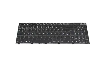 Keyboard DE (german) black/white/black with backlight (backlight white) suitable for Wortmann Terra Mobile 1516