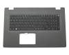 Keyboard incl. topcase DE (german) black/grey original suitable for Acer Aspire E5-722G
