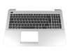 Keyboard incl. topcase DE (german) black/silver original suitable for Asus A555DG