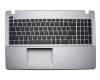 Keyboard incl. topcase US (english) black/grey original suitable for Asus A550VC