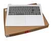 Keyboard incl. topcase DE (german) grey/white original suitable for Lenovo IdeaPad 320-15IKB (81BG/81BT)
