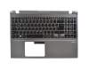 Keyboard incl. topcase DE (german) black/silver with backlight original suitable for Acer Aspire M5-581TG