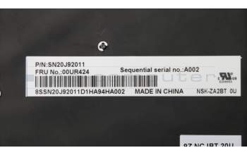 Lenovo 00UR424 NB_KYB Taylor KBD,GB,DFN BL