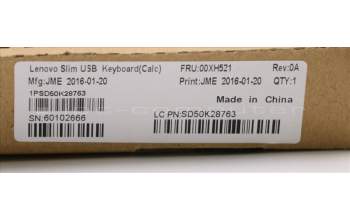 Lenovo 00XH521 DT_KYB Slim USB KB N L-B_SP