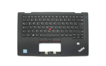01AV163 original Lenovo keyboard incl. topcase DE (german) black/black with backlight and mouse-stick