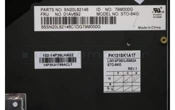 Lenovo 01AV692 NB_KYB KB BLK Chicony Italian