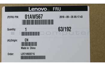 Lenovo 01AW567 basecover,BLK,plastic,w/Docking
