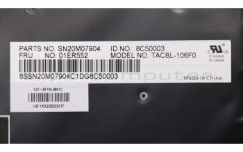 Lenovo 01ER552 Keyboard Internal, French, Backlight, US