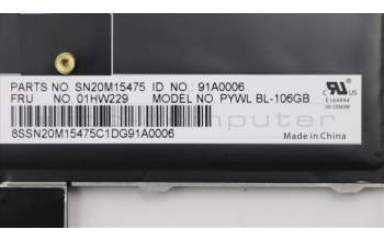 Lenovo 01HW229 NB_KYB Payton2Walter2 BL KBD,GB,CHY