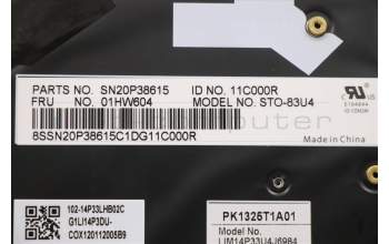 Lenovo 01HW604 Keyboard Internal,US English Euro,Black,Backlight