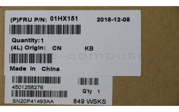 Lenovo 01HX151 NB_KYB TACHI2 CHY NBL-KB DE