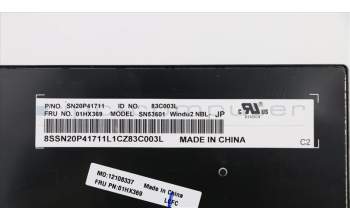 Lenovo 01HX369 Windu2, Lateinischer Schriftsatz, Tastatur ohne Hintergrundbeleuchtung, JP