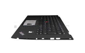 01HY919 original Lenovo keyboard incl. topcase UK (english) black/black with backlight and mouse-stick