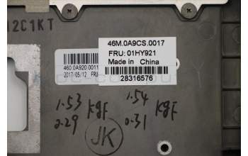 Lenovo 01HY921 MECH_ASM C-cover,KBD,CHY+KSI,ARA,BK