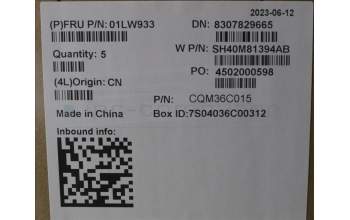 Lenovo 01LW933 HEATSINK Leia KBL-Y thermalmodule-Delta