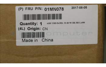 Lenovo 01MN078 MECH_ASM UHD 2.0 Panel non-TS_
