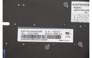 Lenovo 01YP861 NB_KYB FRU COMO SK,CHY,KB-BL,SV,PT