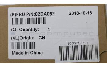 Lenovo 02DA052 COVER FRU LCD Strip cover,TongDa,Black