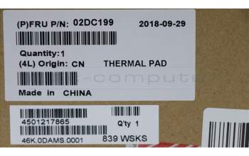 Lenovo 02DC199 PAD MEMORY THERMAL PAD MA500 44X15X1.0