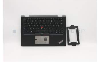 Lenovo 02HL517 C-Abdeckung mit Tastatur, Französisch, Schwarz, Hintergrundbeleuchtung