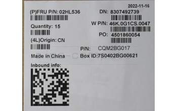 Lenovo 02HL536 MECH_ASM WW CCover+SWE/FIN ASM,BK<CHY>