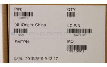 Lenovo 02HM282 MECH_ASM Ccov,EURO ENG,BLKBD,FPR,BK,LTN