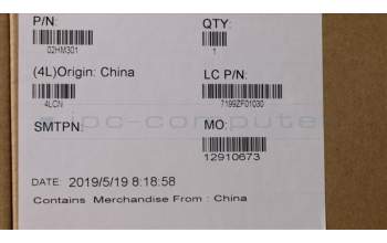 Lenovo 02HM301 MECH_ASM Ccov,SWE/FIN,BLKBD,FPR,BK,LTN