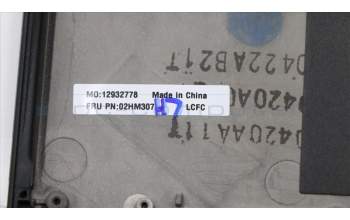 Lenovo 02HM307 C-Abdeckung mit Tastatur, Englisch (GB), Schwarz, Hintergrundbeleuchtung, Fingerabdruck