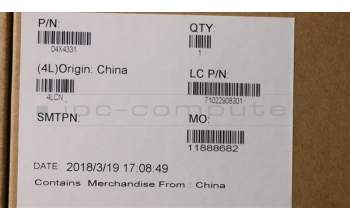 Lenovo 04X4331 FRU BSCovAsm 15W SB ROW,NT