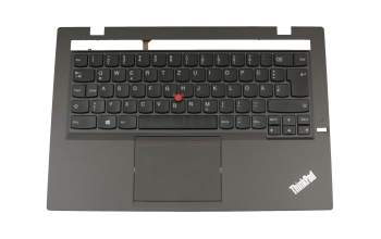 04X6537 original Lenovo keyboard incl. topcase DE (german) black/black with backlight and mouse-stick