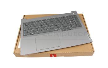 05619009M063 original Lenovo keyboard incl. topcase FR (french) grey/grey with backlight