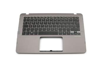0KNB0-2625GE00 original Wistron keyboard incl. topcase DE (german) black/grey with backlight
