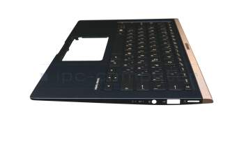 0KNB0-262GRU00 original Asus keyboard incl. topcase RU (russian) black/blue with backlight