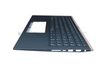 0KNB0-563PGE00 original Pegatron keyboard incl. topcase DE (german) blue/blue with backlight