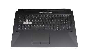 0KNR0-681MGE00 original Asus keyboard incl. topcase DE (german) black/transparent/black with backlight
