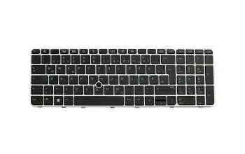 836623-041 original HP keyboard DE (german) black/silver matt with backlight and mouse-stick