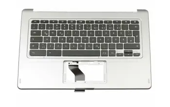 Keyboard incl. topcase DE (german) black/silver original suitable for Acer Chromebook R13 (CB5-312T-K0YK)