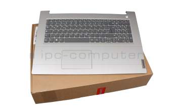 Keyboard incl. topcase DE (german) grey/silver (Fingerprint) original suitable for Lenovo IdeaPad 3-17ADA05 (81W2)
