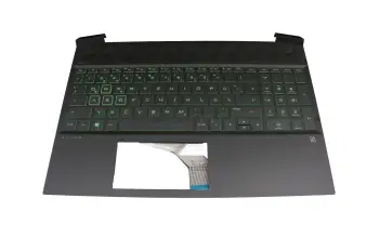 L72597-041 original HP keyboard incl. topcase DE (german) black/black with backlight