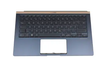 90NB0JQ1-R32GE0 original Asus keyboard incl. topcase DE (german) black/blue with backlight