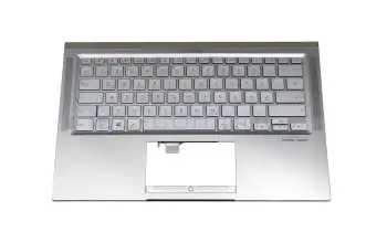 90NB0PB3-R31GE0 original Asus keyboard incl. topcase DE (german) silver/silver with backlight