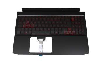 Keyboard incl. topcase DE (german) black/red/black with backlight original suitable for Acer Nitro 5 (AN515-57)