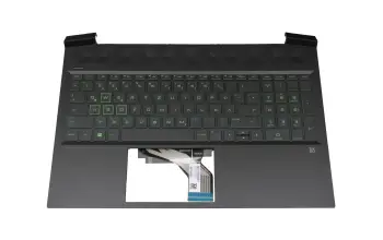 M02039-041 original HP keyboard incl. topcase DE (german) black/green/black with backlight