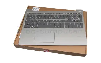 5CB0R07371 original Lenovo keyboard incl. topcase FR (french) grey/silver