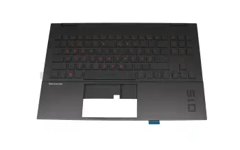 M00838-041 original HP keyboard incl. topcase DE (german) black/black with backlight