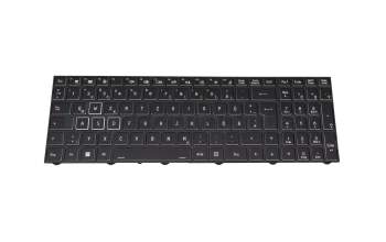 Keyboard DE (german) black/black with backlight (Gaming) suitable for Clevo NP70P