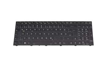 Keyboard DE (german) black/white/black matte with backlight original suitable for Clevo NP70P