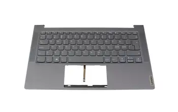 5CB0Z32117 original Lenovo keyboard incl. topcase ND (nordic) grey/grey with backlight